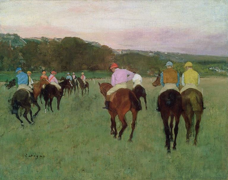 Racehorses at Longchamp, c.1871/74 | Edgar Degas