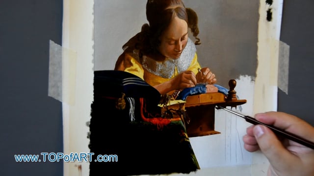 Vermeer The Lacemaker Painting Reproduction Video TOPofART   303767348 